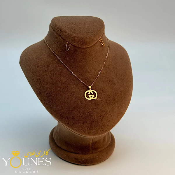 آویز طرح گوچی طلا لیزری